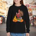 Turkey Reading Books Fall Thanksgiving Teacher Book Youth Long Sleeve Tee Turkey Reading Books Fall Thanksgiving Teacher Book Youth Long Sleeve Tee
