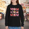 Valentine Cupid Coquette Pink Bow Apple Books Teacher Youth Long Sleeve Tee Valentine Cupid Coquette Pink Bow Apple Books Teacher Youth Long Sleeve Tee