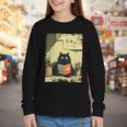 Vintage Japanese Cat Book Lovers Librarian Cat Dad Teacher Youth Long Sleeve Tee Vintage Japanese Cat Book Lovers Librarian Cat Dad Teacher Youth Long Sleeve Tee