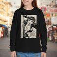 Vintage Vampire Bat Vampire Pin Up Girl Horror Comic Book Youth Long Sleeve Tee Vintage Vampire Bat Vampire Pin Up Girl Horror Comic Book Youth Long Sleeve Tee