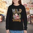 Wild About Reading Books Reader Lover Funny Teacher Animals For Men Women Kids Youth Long Sleeve Tee