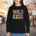 Wild About Reading Library Day Reading Books & Bookworm Youth Long Sleeve Tee