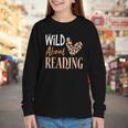 Wild About Reading Teacher Books Reader Lovers Leopard Zebra Youth Long Sleeve Tee