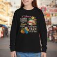 A Woman Cannot Survive On Books Alone She Also Needs Yarn Youth Long Sleeve Tee