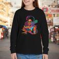 Woman Reading Book Lover Geometric Girl Afro History Youth Long Sleeve Tee