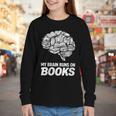 Women's My Brain Runs On Books Reading Bookworm Men Women Youth Long Sleeve Tee Women's My Brain Runs On Books Reading Bookworm Men Women Youth Long Sleeve Tee