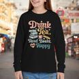 Women's Drink Tea Read Books Nerd Book Reader Book Reading Lover Youth Long Sleeve Tee Women's Drink Tea Read Books Nerd Book Reader Book Reading Lover Youth Long Sleeve Tee