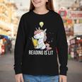 Women's Reading Is Lit Unicorn Library English Teacher Book Lover Youth Long Sleeve Tee Women's Reading Is Lit Unicorn Library English Teacher Book Lover Youth Long Sleeve Tee