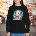 Women's Readsolotl Kawaii Axolotl Reading Book Lover Youth Long Sleeve Tee