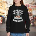 Women's Wild Dreams Reading Giraffe Book Reader Zoo Animals Kids Youth Long Sleeve Tee