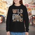Zoo Animals Wild About Reading Books Reader Lover Librarian Youth Long Sleeve Tee