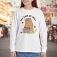 100 Days Of Chill Cute Capybara School Book Lover Youth Long Sleeve Tee