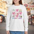 100 Days Of School Coquette Bow School Bus Pencil Books Youth Long Sleeve Tee