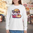Adorable Book Lover Rattlesnake With Reading Glasses Cute Youth Long Sleeve Tee