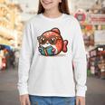 Adorable Book Lover Salmon With Reading Glasses Cute Youth Long Sleeve Tee Adorable Book Lover Salmon With Reading Glasses Cute Youth Long Sleeve Tee