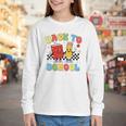 Back To School Checkered Book Pencil Groovy Teacher Student Youth Long Sleeve Tee