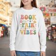 Book Fair Vibes Groovy Retro School Reading Nostalgic Youth Long Sleeve Tee