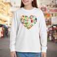 Book Lover Librarian Books Heart Valentine Youth Long Sleeve Tee