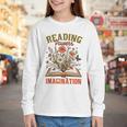 Book Lover Reading Bookish Floral Reading Powers Imagination Youth Long Sleeve Tee