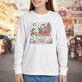 Book Lovers Winter Sleighing Through Stories Tee Premium Tri-Blend Youth Long Sleeve Tee