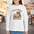 Bookish Feral Moms Book Club Raccoon Mother's Day Bookworm Youth Long Sleeve Tee