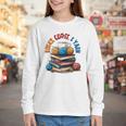 “Books Coffee & Yarn Enthusiast Cozy Reader Youth Long Sleeve Tee “Books Coffee & Yarn Enthusiast Cozy Reader Youth Long Sleeve Tee