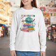 Books It's Okay To Be Kind Yellow Mental Health Day Kids Youth Long Sleeve Tee