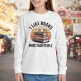 I Like Books More Than People Glasses Youth Long Sleeve Tee