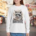 Booktrovert Raccoon Reading And Coffee For Book Lover Youth Long Sleeve Tee