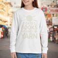 Cats Books And Yarn Crocheter Crocheting Youth Long Sleeve Tee