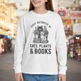 Cats Plants And Books Shirt Plant Lover Gardening Youth Long Sleeve Tee