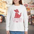 Clifford The Big Red Dog Pink Text With Bow Illustrated Book Youth Long Sleeve Tee Clifford The Big Red Dog Pink Text With Bow Illustrated Book Youth Long Sleeve Tee