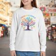 Color Our World Summer Reading Program 2025 Trippy Book Tree Youth Long Sleeve Tee