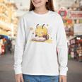 Cute Bee Reading Book Teacher Student Reader Graphic For Men Women Kids Youth Long Sleeve Tee