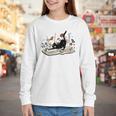 Cute Cat Flower Garden Book Kitty Reading Floral Men Women Girls Kids Youth Long Sleeve Tee