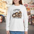 Cute Coffee Cats Books Lover Idea Women Men Kids Youth Long Sleeve Tee Cute Coffee Cats Books Lover Idea Women Men Kids Youth Long Sleeve Tee