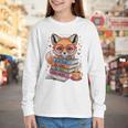 Cute Fox Read More Be Kind Stay Weird Reader Geek Book Lover Youth Long Sleeve Tee