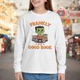 Cute Halloween Teacher Librarian Frankenstein Reading Books Youth Long Sleeve Tee