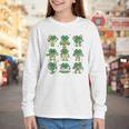 Cute Shamrock Reading Books St Patrick's Day Teacher Reading Youth Long Sleeve Tee