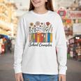 Cute Wildflower Book School Counseling Life School Counselor Youth Long Sleeve Tee