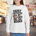 Easily Distracted By Cats And Books Lovers Reading Youth Long Sleeve Tee Easily Distracted By Cats And Books Lovers Reading Youth Long Sleeve Tee