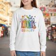 Equal Rights Book Flower Equality Peace Love Kindness Book Youth Long Sleeve Tee Equal Rights Book Flower Equality Peace Love Kindness Book Youth Long Sleeve Tee
