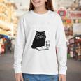 First Of All I’m A Delight Cute Cat Books Coffee Humor Youth Long Sleeve Tee