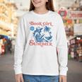 Girl Reading Book Summer Beach Vacation For Book Lover Youth Long Sleeve Tee