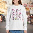Halloween Pink Ghost Read More Books Spooky Boo Teacher Kids Youth Long Sleeve Tee