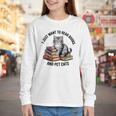 I Just Want To Read Books And Pet Cats Raglan Baseball Tee Youth Long Sleeve Tee