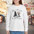 Life Better With 2 Cats Books Kitten Kitty Women Girls Kids Youth Long Sleeve Tee