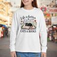 Life Is Better With Cats And Books Youth Long Sleeve Tee Life Is Better With Cats And Books Youth Long Sleeve Tee