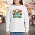Lifting To Hold More Books Weightlifting Workout Gym Lover Youth Long Sleeve Tee