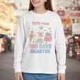 Little Miss 100 Days Smarter Cute Goose Reading Books Girls Youth Long Sleeve Tee